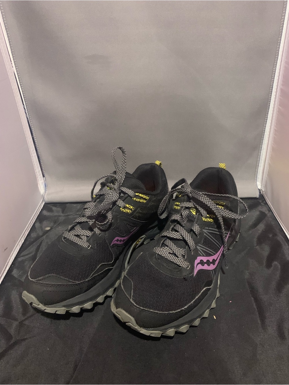 Women's Saucony Excursion TR 14 Trail Running Shoe in Black & Purple